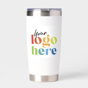 20oz White Business Logo Branded Insulated Tumbler
