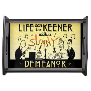 20s Retro Sunny Demeanor Art Deco Party Serving Tray