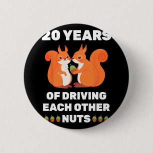 20th 20-year Wedding Anniversary Funny Couple For  Button