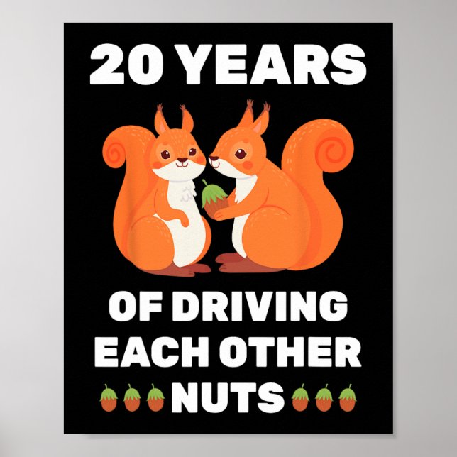 20th 20-year Wedding Anniversary Funny Couple For  Poster (Front)