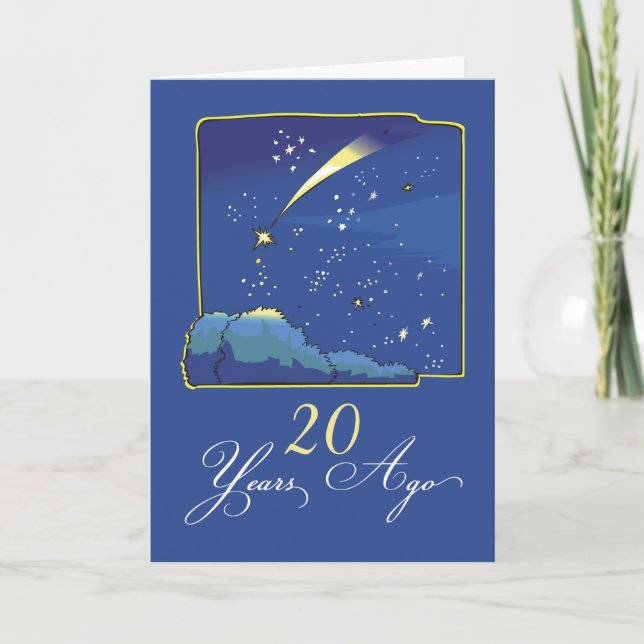 20th Adoption Anniversary with Stars and Night Sky Card (Front)