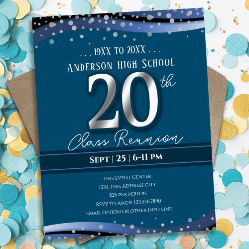 20th Alumni High School Reunion Blue Announcement