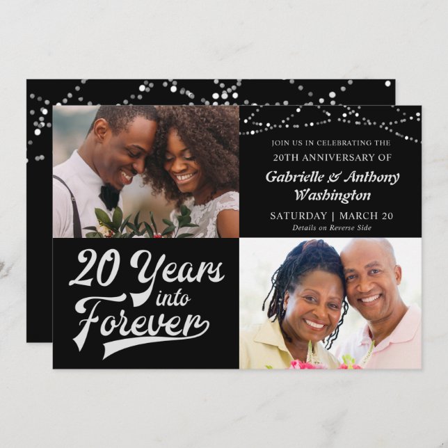 20th Anniversary 20 YEARS INTO FOREVER Invitation (Front/Back)
