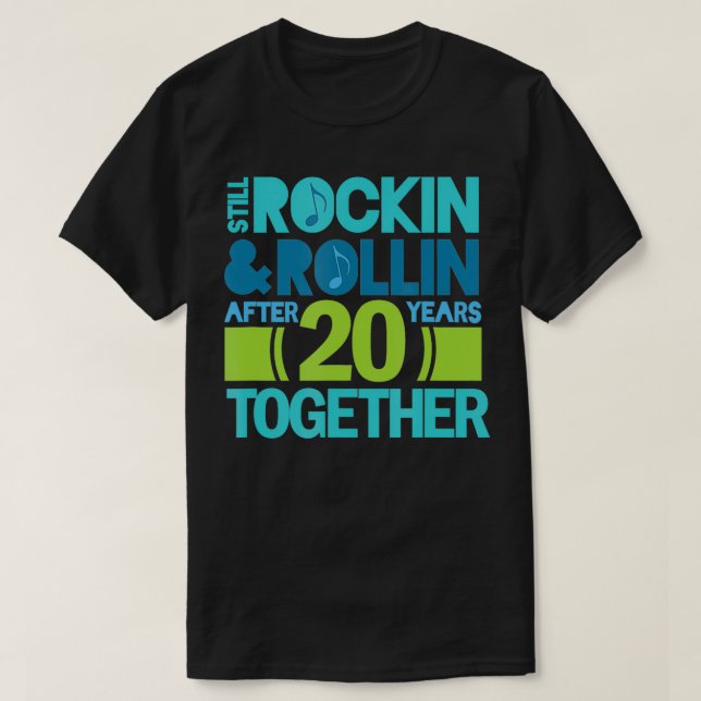 20th Anniversary  20 Years Together Couples Gift  T-Shirt (Design Front)
