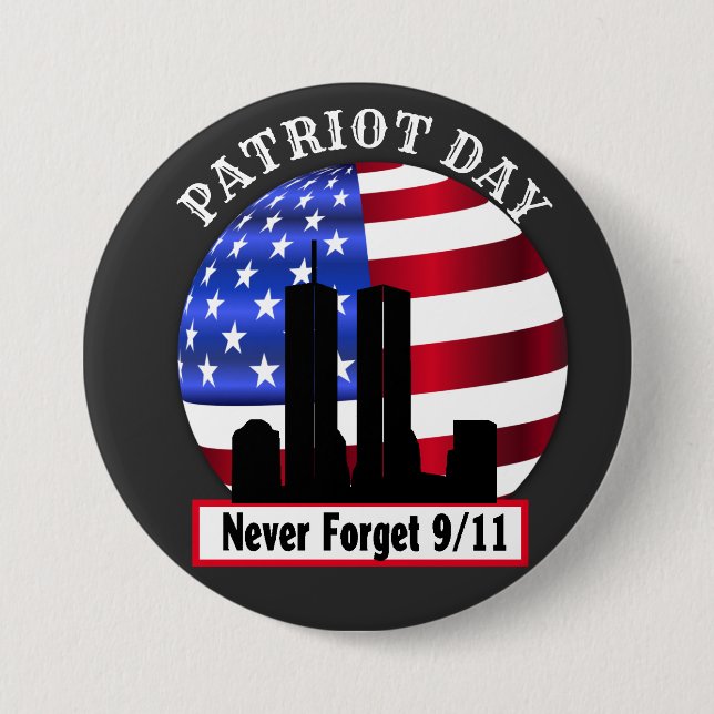  20th anniversary 9/11 never forget button (Front)