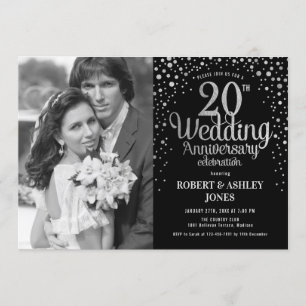 20th Anniversary - Black Silver with Photo Invitation