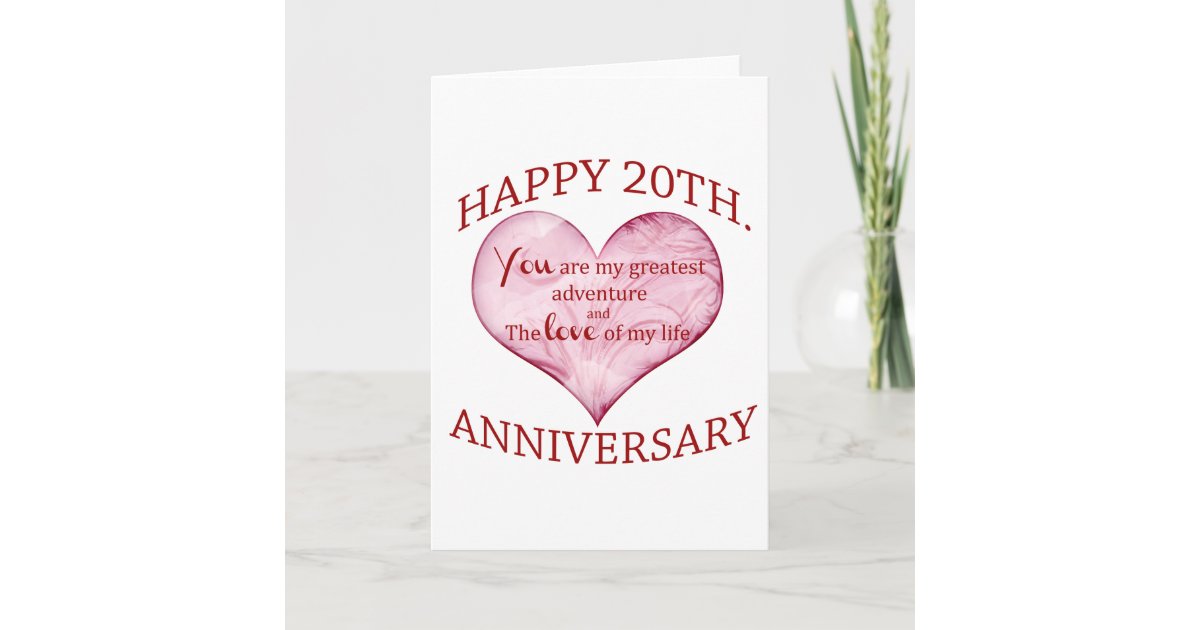 20th. Anniversary Card | Zazzle