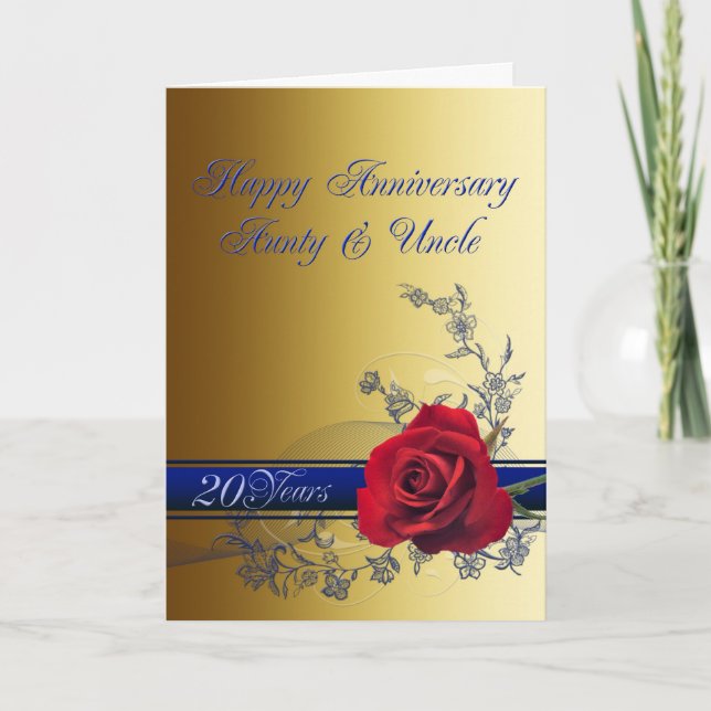 20th Anniversary card,Aunt & Uncle Card (Front)