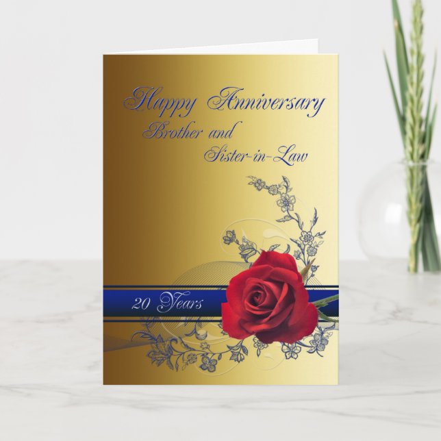 20th Anniversary card,Brother and Sister-in-law Card (Front)