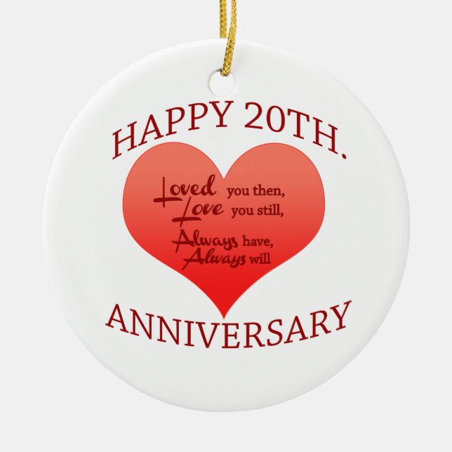 20th. Anniversary Ceramic Ornament (Front)
