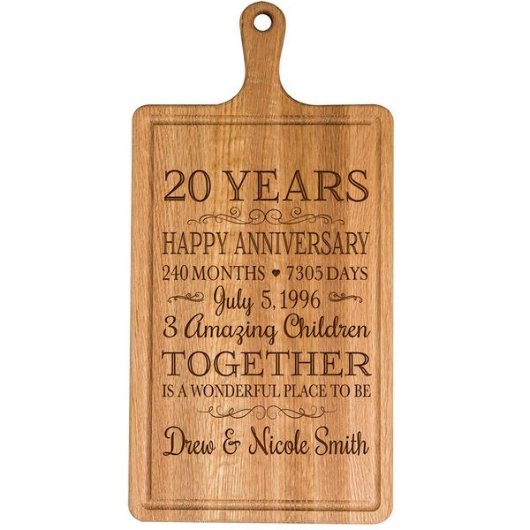 20th Anniversary Cherry Wood Cutting Board (Front)