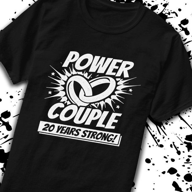 20th Anniversary Couples Married 20 Years Strong T-Shirt (Creator Uploaded)