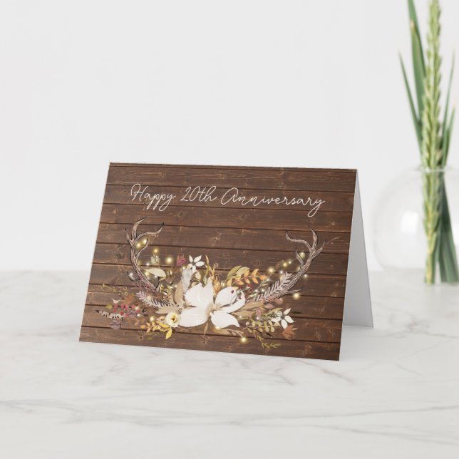 20th Anniversary Deer Antler Bouquet Card (Front)