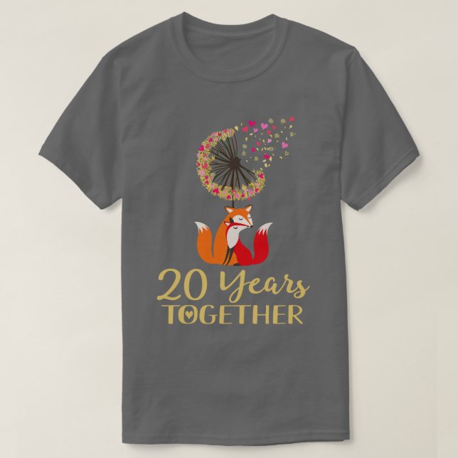 20th Anniversary Fox Couple T-Shirt (Design Front)