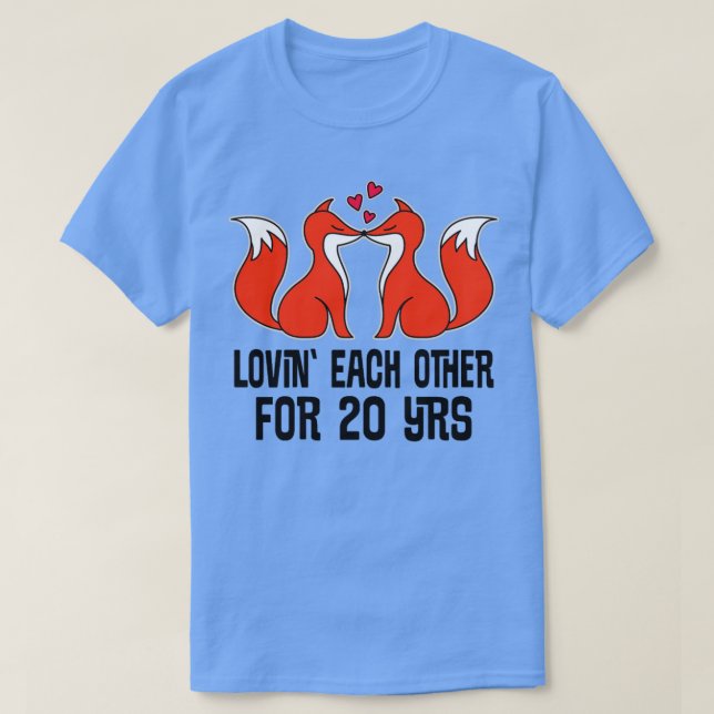 20th Anniversary Gift 20 Years Fox Couple  T-Shirt (Design Front)