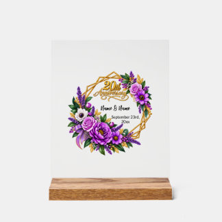 20th Anniversary Gift Acrylic Sign