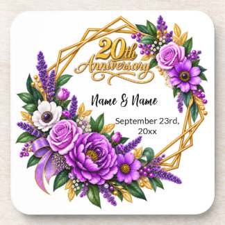 20th Anniversary Gift Beverage Coaster