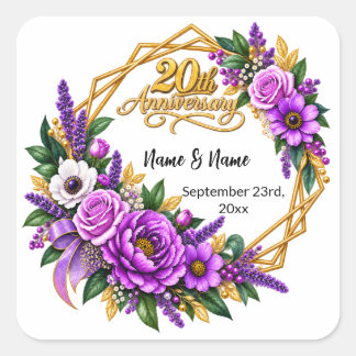 20th Anniversary Gift Square Sticker
