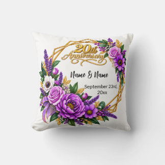 20th Anniversary Gift Throw Pillow