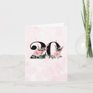 20th Anniversary Greeting Card - Floral Work 20