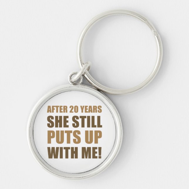20th Anniversary Humor For Men Keychain (Front)