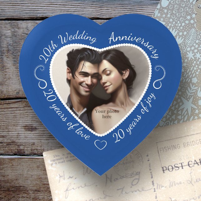 20th Anniversary of Marriage - Heart-Shaped Photo Paperweight (Creator Uploaded)