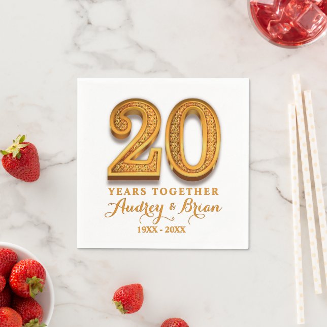 20th Anniversary Personalized Napkins (Insitu)