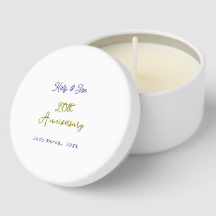 20th anniversary purple gold name date elegant mini candle favors