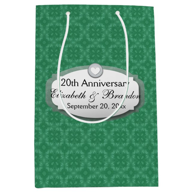 20th Anniversary Wedding Anniversary Diamond Z07 Medium Gift Bag (Front)
