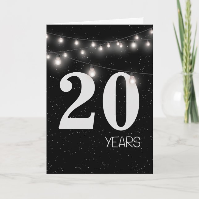 20th Anniversary with Lights and Stars  Card (Front)