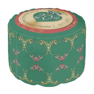 20th /Any Wedding Anniversary Emerald Pouf