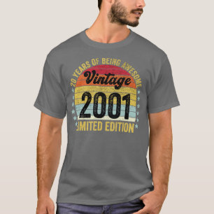 20th Birthday 20 Year Old Gifts Vintage 2001 Limit T-Shirt
