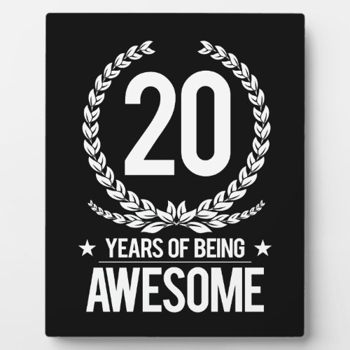 20th Birthday 20 Years Of Being Awesome Plaque