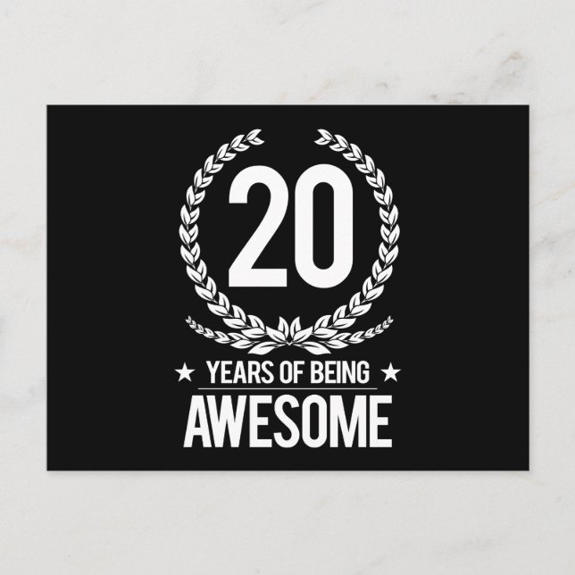 20th Birthday (20 Years Of Being Awesome) Postcard (Front)
