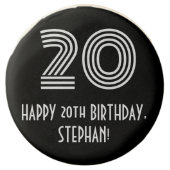 20th Birthday - Art Deco Inspired Look "20", Name Chocolate Covered Oreo (Front)