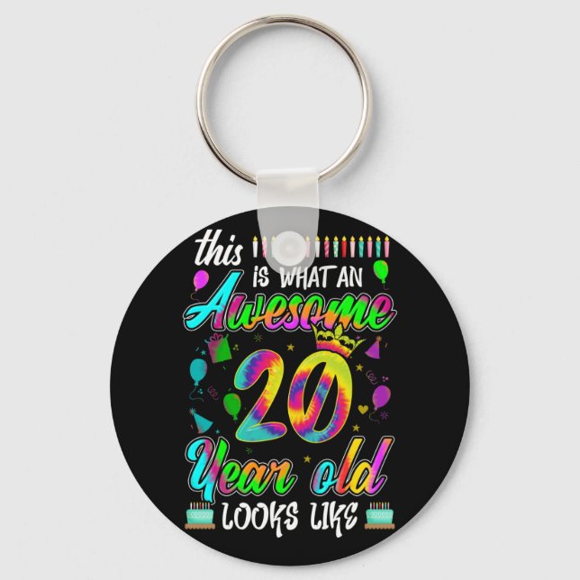 20th Birthday Awesome 20 Year Old Looks Like Keychain (Front)