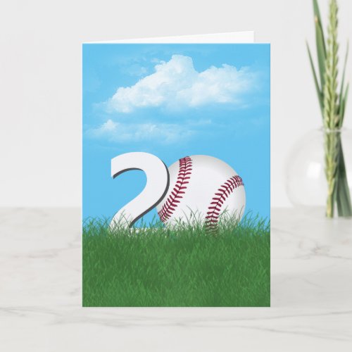 20th Birthday Baseball In Green Grass