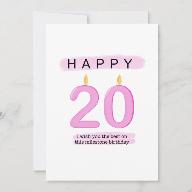 20th Birthday Card (Front)