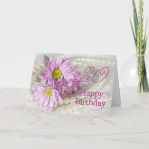 20th Birthday card with daisies