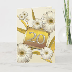 20th Birthday card with daisies.