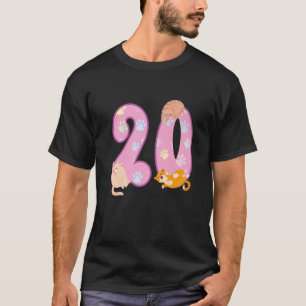 20th Birthday Cat  Cat Birthday Party Paws Birthda T-Shirt