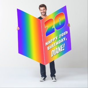 20th Birthday: Colorful, Fun Rainbow Pattern # 20 Card