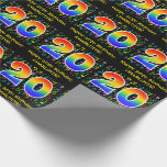 [ Thumbnail: 20th Birthday: Colorful Music Symbols, Rainbow 20 Wrapping Paper ]