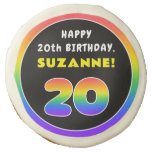 [ Thumbnail: 20th Birthday: Colorful Rainbow # 20, Custom Name ]