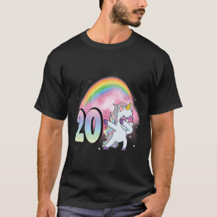 20Th Birthday Dabbing Party Unicorn Girl 20 Year O T-Shirt