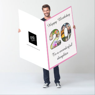 20th Birthday Daughter Giant Photo Collage Montage Card