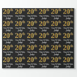 [ Thumbnail: 20th Birthday: Elegant Luxurious Faux Gold Look # Wrapping Paper ]