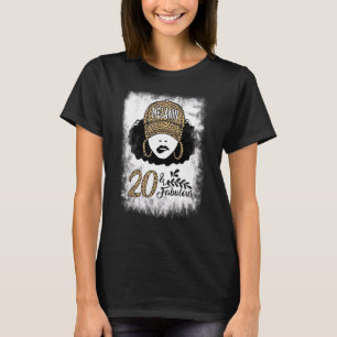 20th Birthday Fabulous Melanin Leopard 20 Year Old T-Shirt