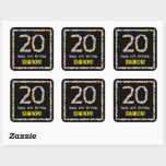 [ Thumbnail: 20th Birthday: Floral Flowers Number, Custom Name Sticker ]