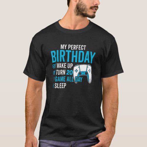 20th Birthday  For Boys 20 Years Old  Video Games T_Shirt